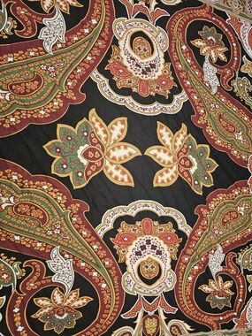 Elegant Laine & Wool Black Multicolor Paisley Women's Shawl